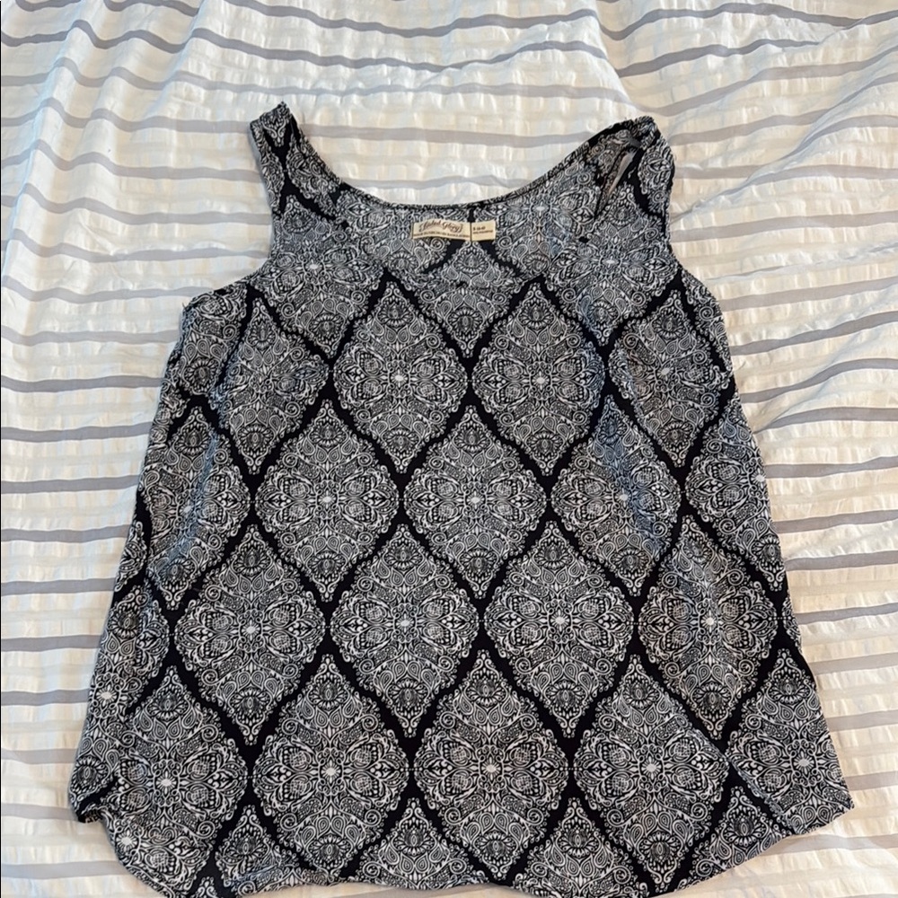 Faded Glory Black and Silver Sleeveless Tank Top